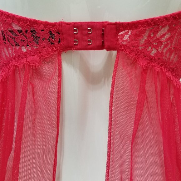 Victoria's Secret babydoll 36C sheer chiffon push-up floral lace eyelash trim - Picture 11 of 16